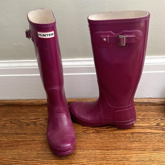 HUNTER Rain Boots - Purple size 7 Women’s - Picture 4 of 6